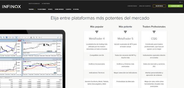 Plataformas que ofrece Infinox